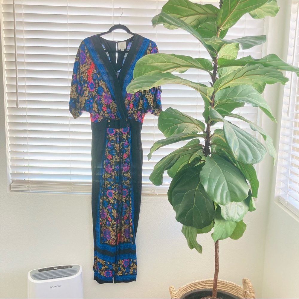 Anthropologie Scarf Print Jumpsuit